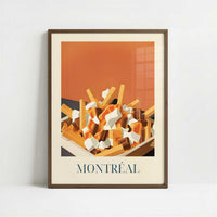 Poutine fries from Montreal, Canada - Art Print - Art print in dark wood frame