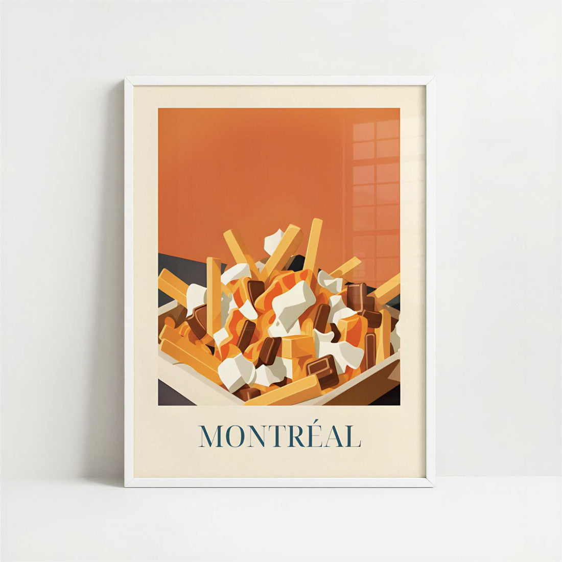 Poutine fries from Montreal, Canada - Art Print - Art print in white frame
