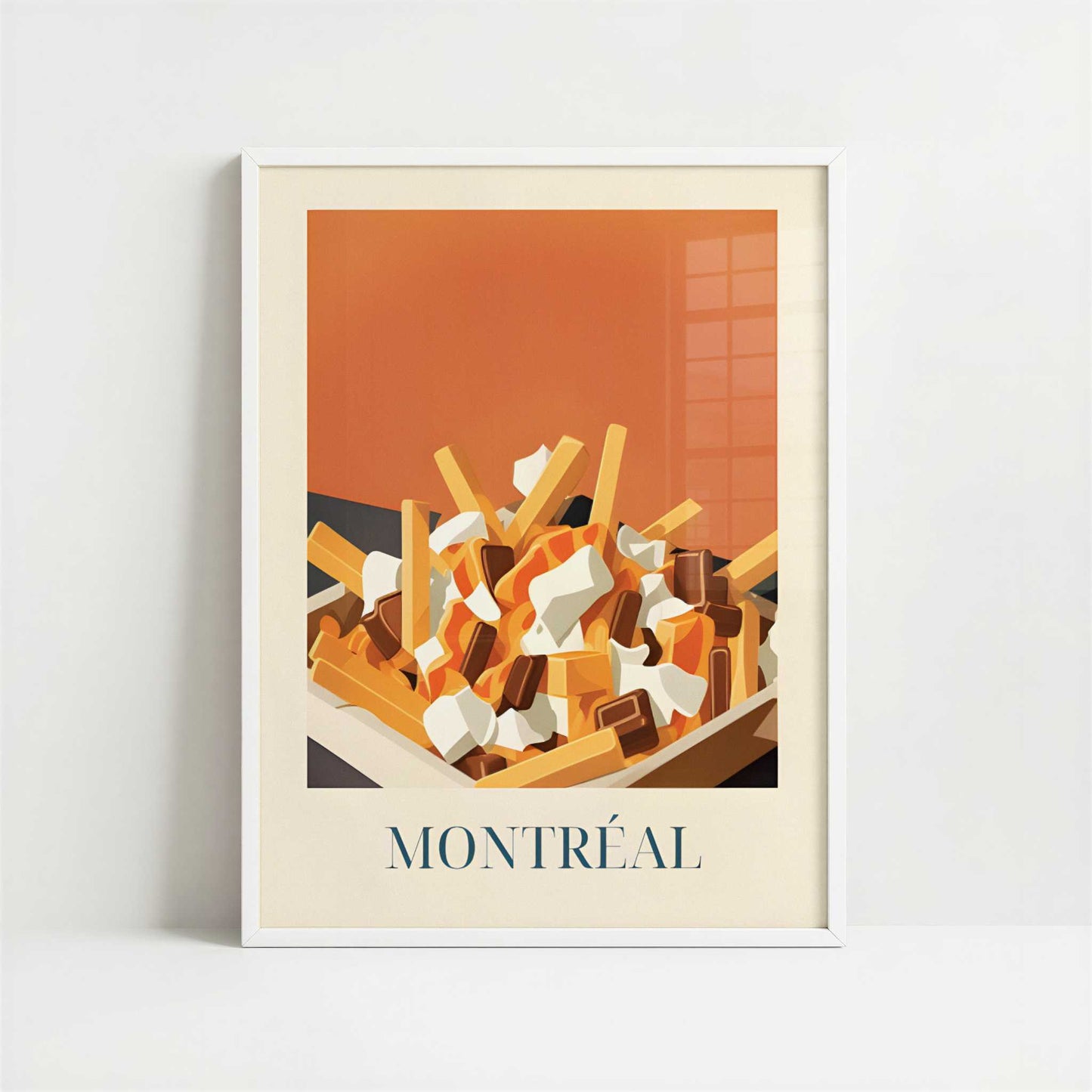 Poutine fries from Montreal, Canada - Art Print - Art print in white frame