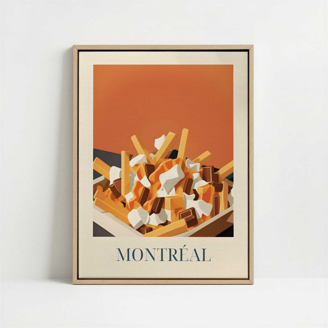 Framed Canvas - Framed canvas in oak color frame