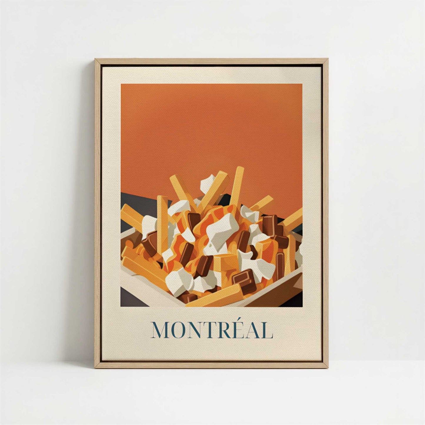 Framed Canvas - Framed canvas in oak color frame