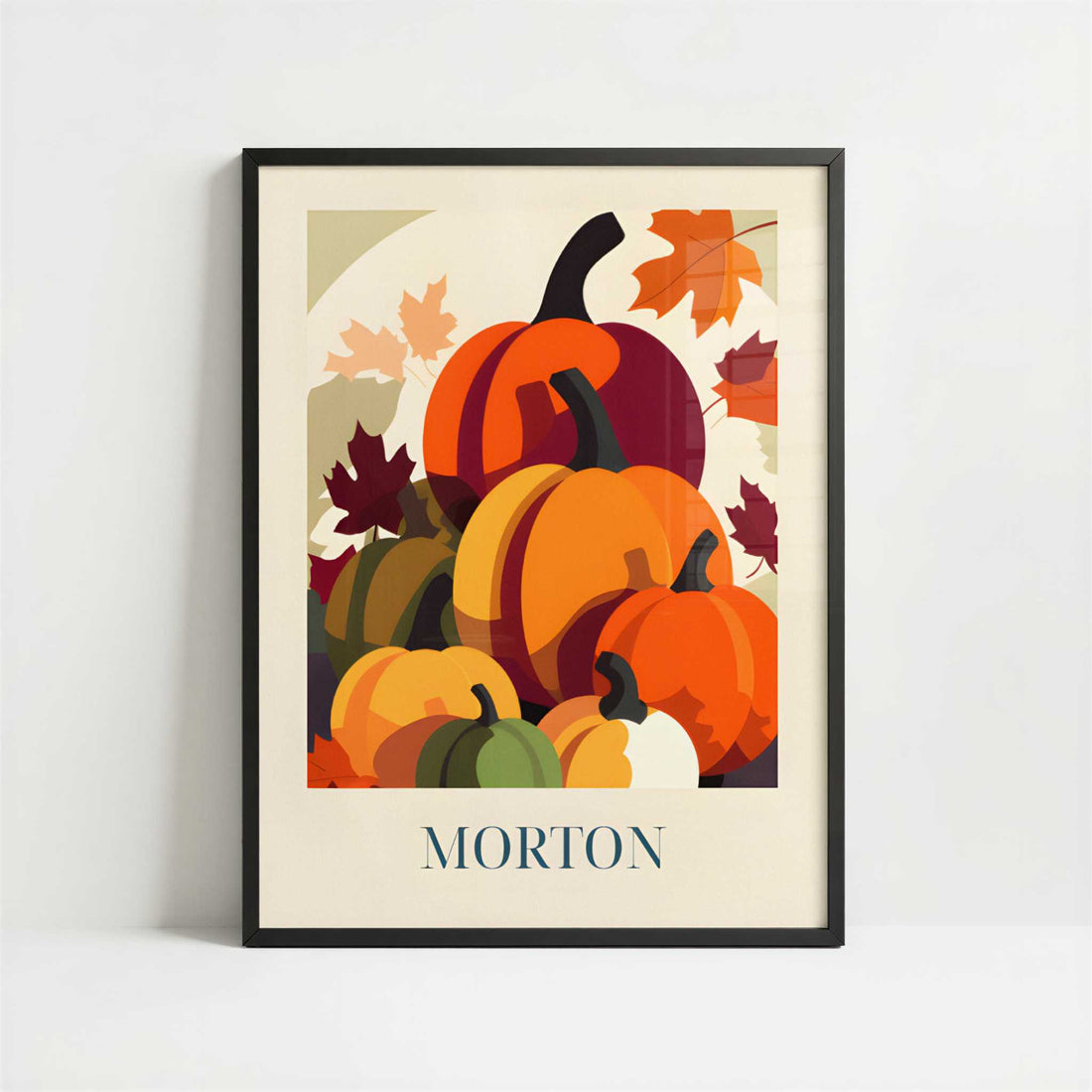 Pumpkins from Morton, United States - Art Print - Art print in black frame