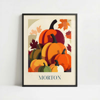 Pumpkins from Morton, United States - Art Print - Art print in black frame