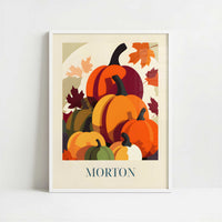 Pumpkins from Morton, United States - Art Print - Art print in white frame
