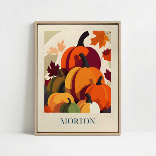 Framed Canvas - Framed canvas in oak color frame