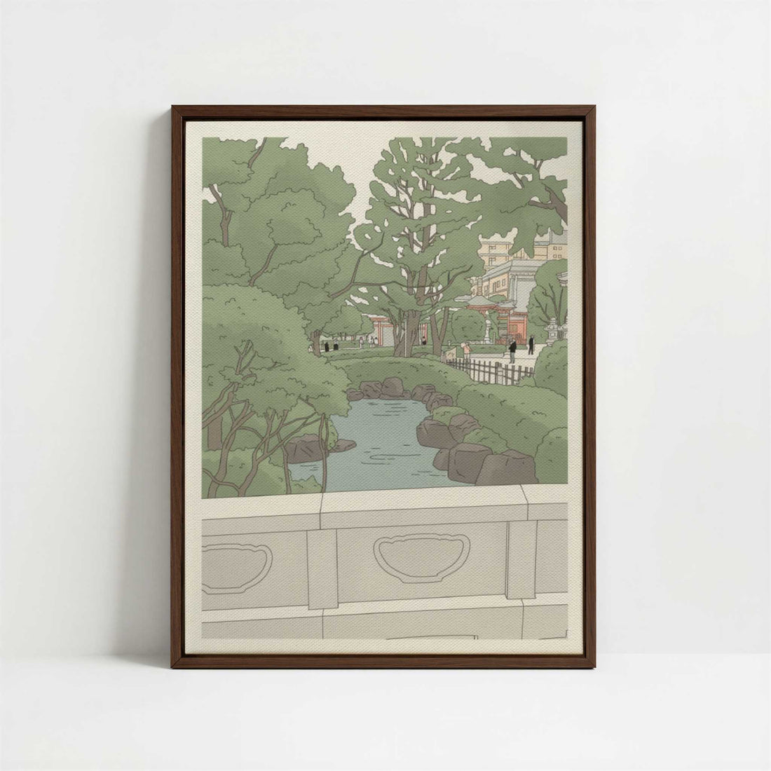 Framed Canvas - Framed canvas in dark wood color frame