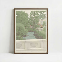 Quiet Paths Around Senso-ji, Tokyo - Art Print - Art print in dark wood frame