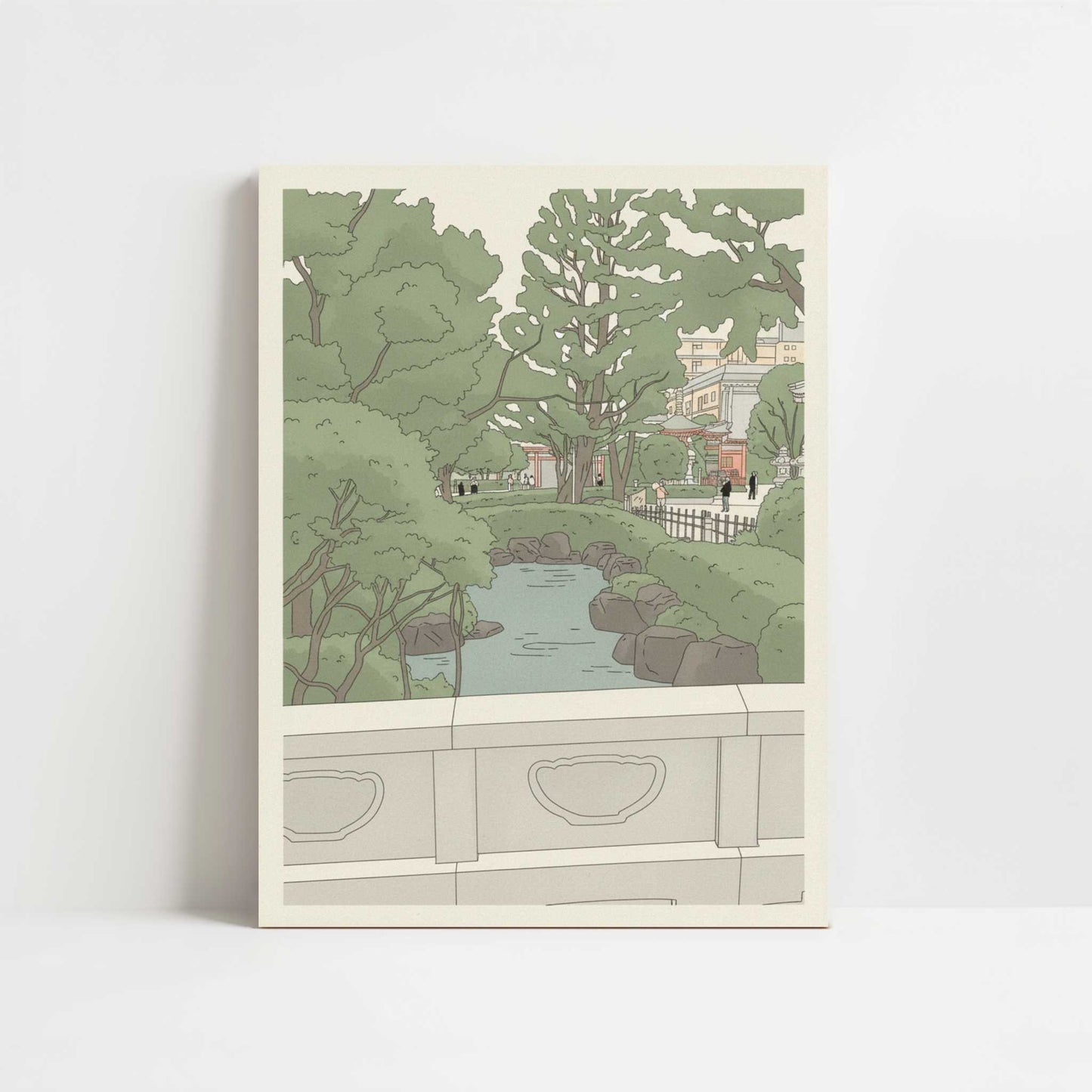 Quiet Paths Around Senso-ji, Tokyo - Art Print - Unframed art print