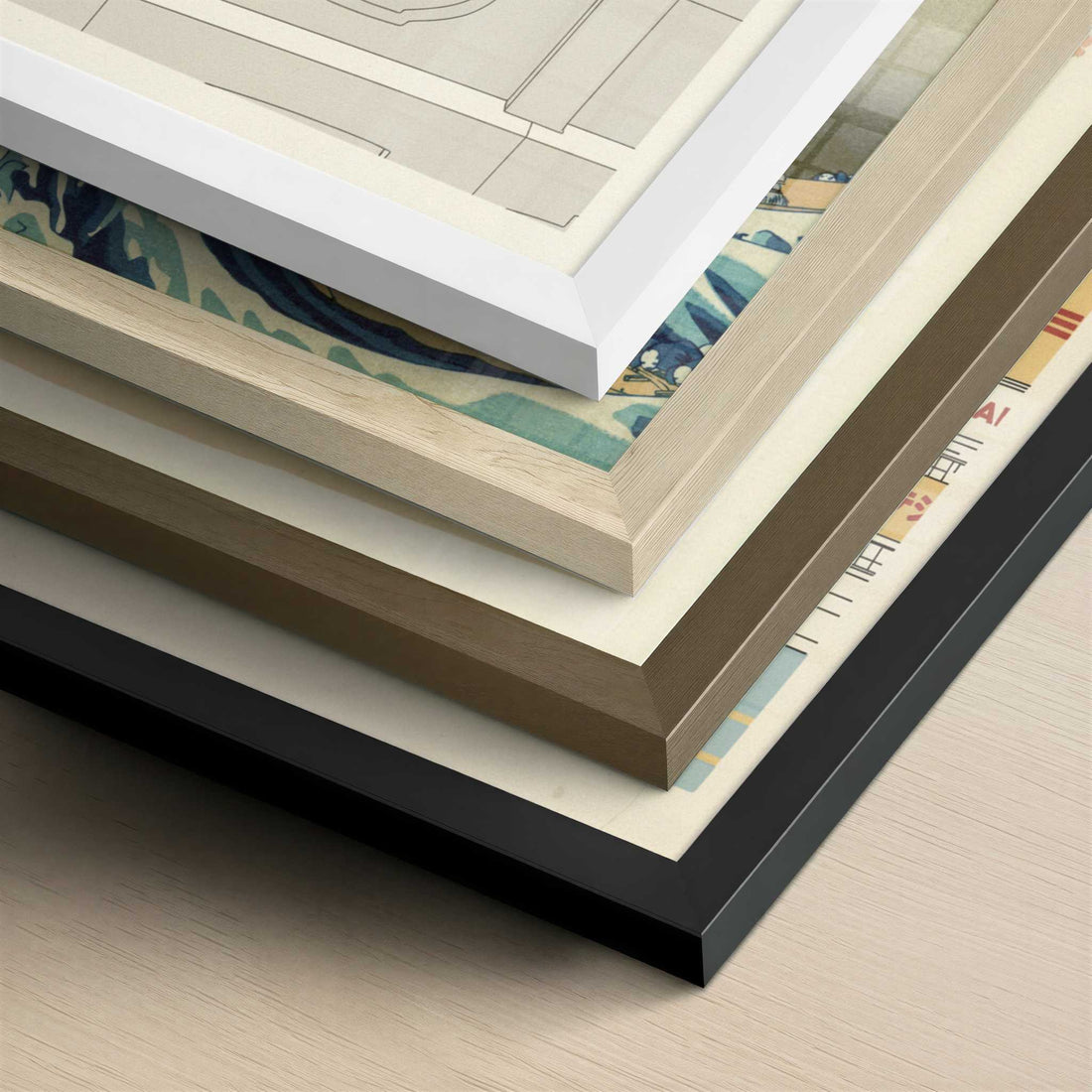 Quiet Paths Around Senso-ji, Tokyo - Art Print - Close-up detail of the different frames