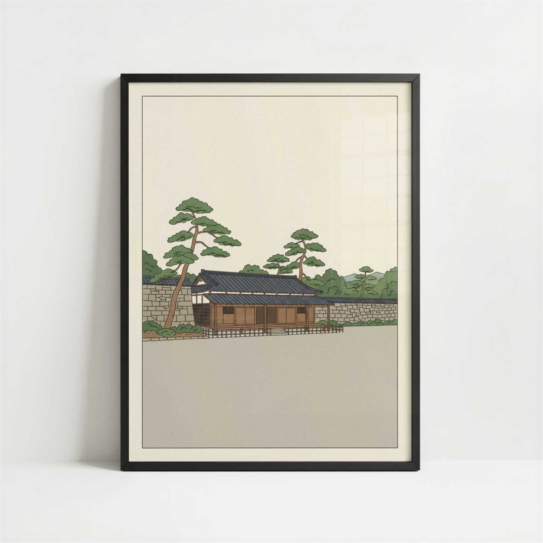 Quiet Paths of the Imperial Garden in Tokyo - Art Print - Art print in black frame