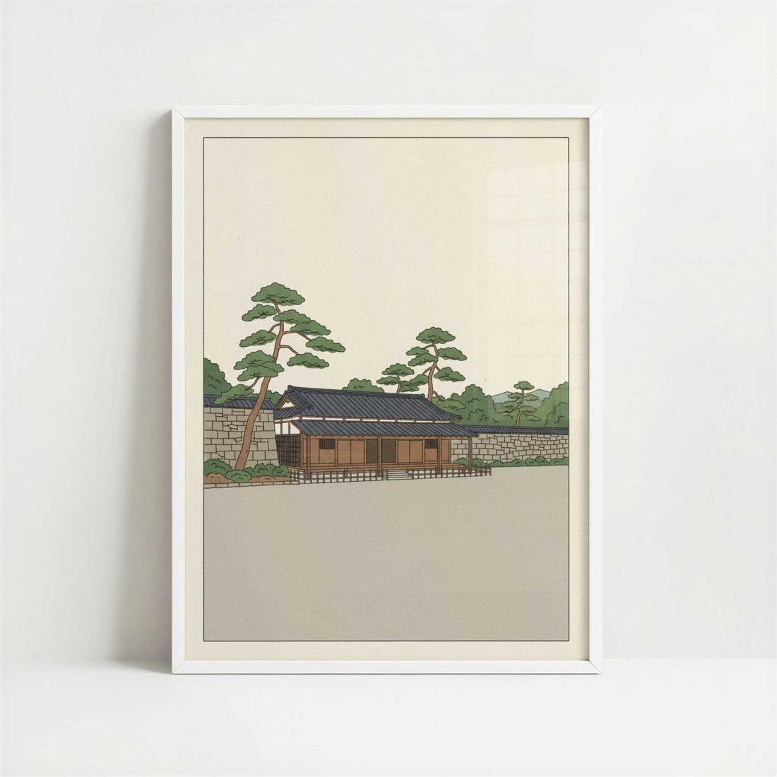 Quiet Paths of the Imperial Garden in Tokyo - Art Print - Art print in white frame
