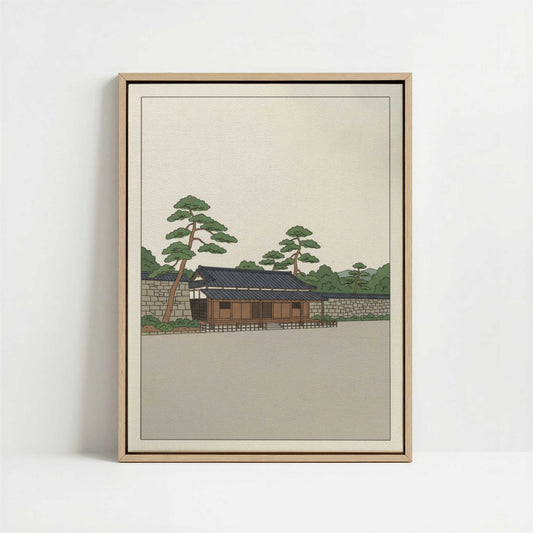 Framed Canvas - Framed canvas in oak color frame