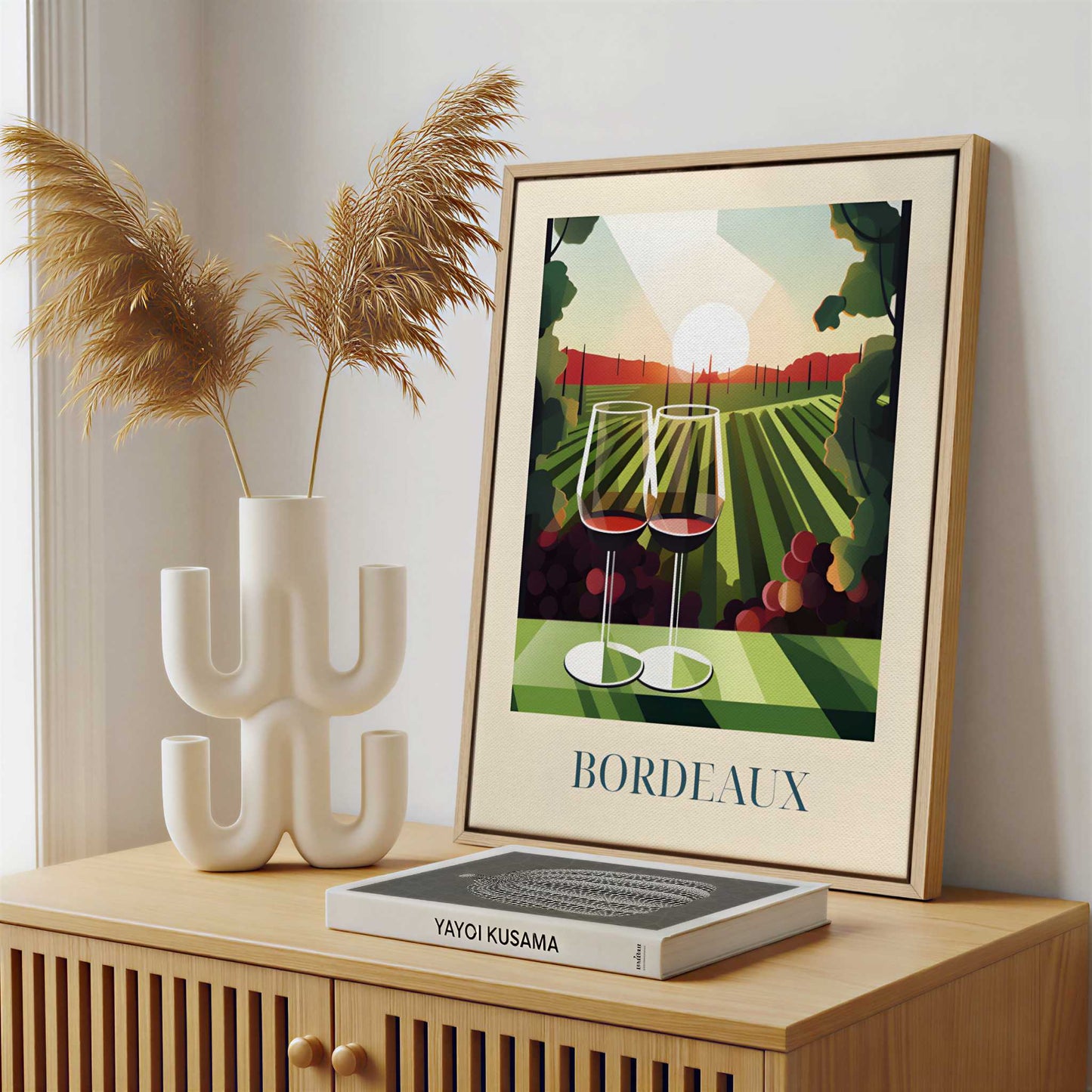 Framed Canvas - Framed canvas in a stylish interior setting