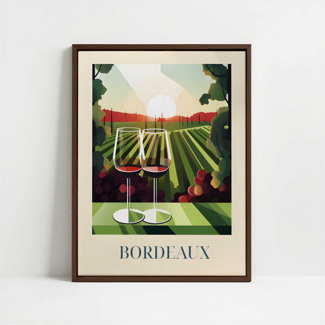 Framed Canvas - Framed canvas in dark wood color frame