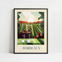 Red wine from Bordeaux, France - Art Print - Art print in black frame