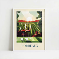 Red wine from Bordeaux, France - Art Print - Art print in white frame