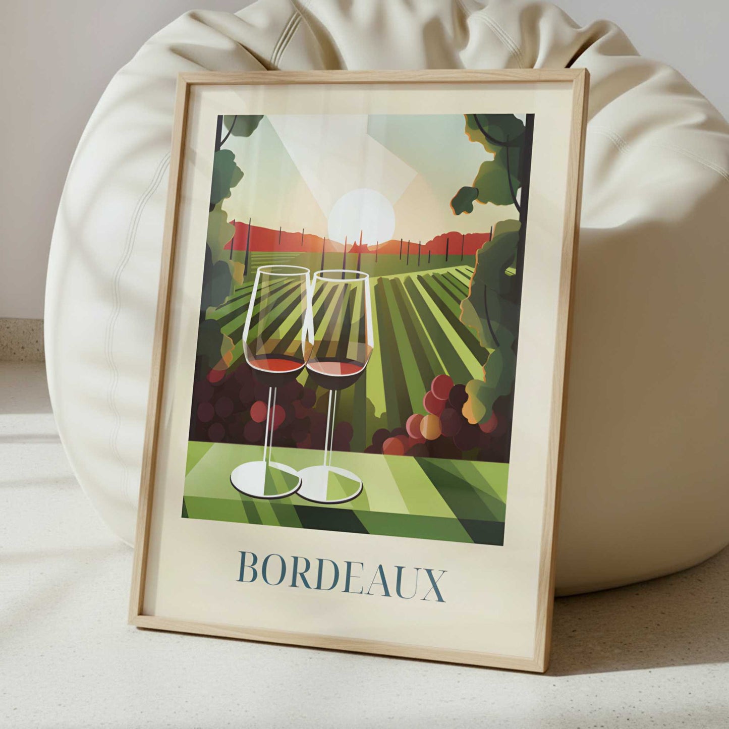 Red wine from Bordeaux, France - Art Print - Interior inspiration