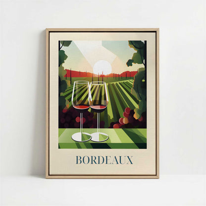 Framed Canvas - Framed canvas in oak color frame