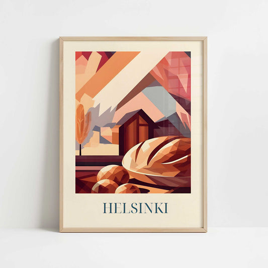 Rye bread from Helsinki, Finland - Art Print - Art print in oak frame