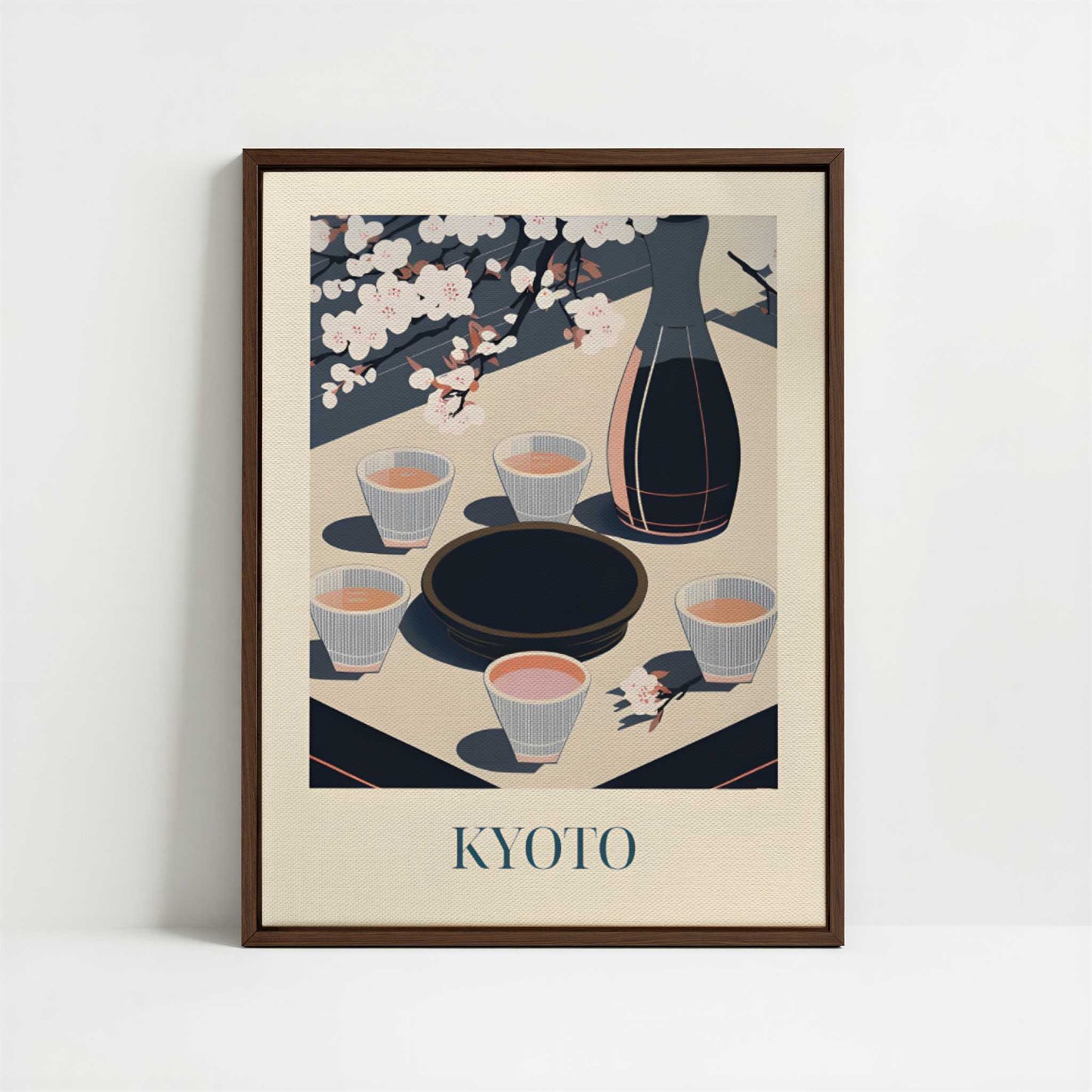 Framed Canvas - Framed canvas in dark wood color frame