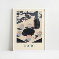 Sake from Kyoto, Japan - Art Print - Art print in white frame