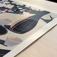 Sake from Kyoto, Japan - Art Print - Close-up detail of the art print