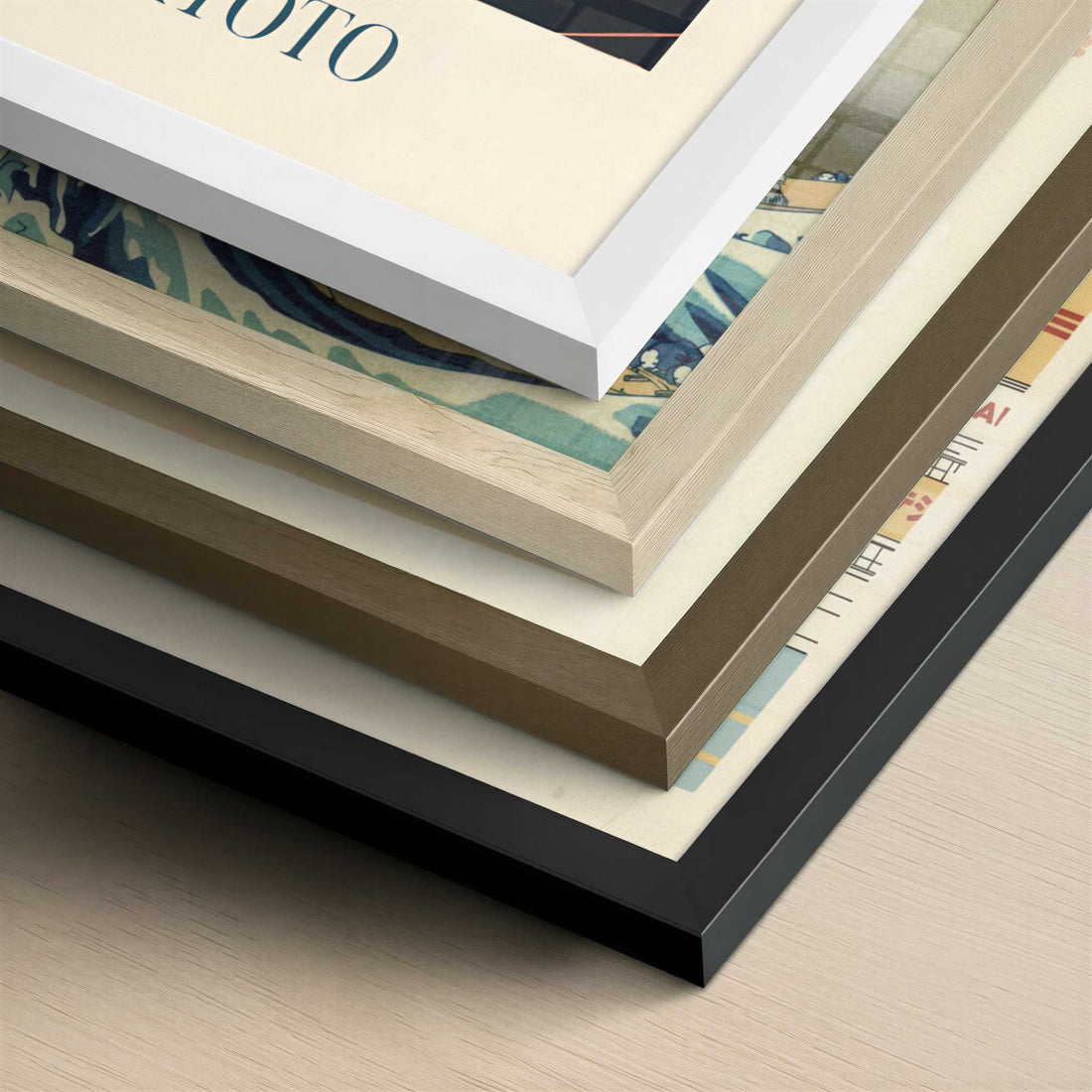 Sake from Kyoto, Japan - Art Print - Close-up detail of the different frames