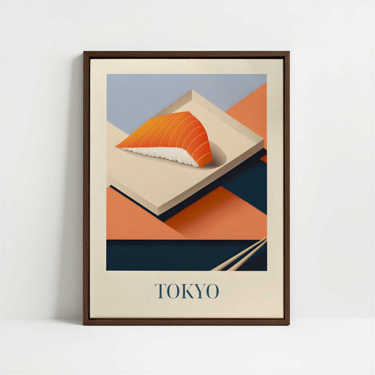 Framed Canvas - Framed canvas in dark wood color frame