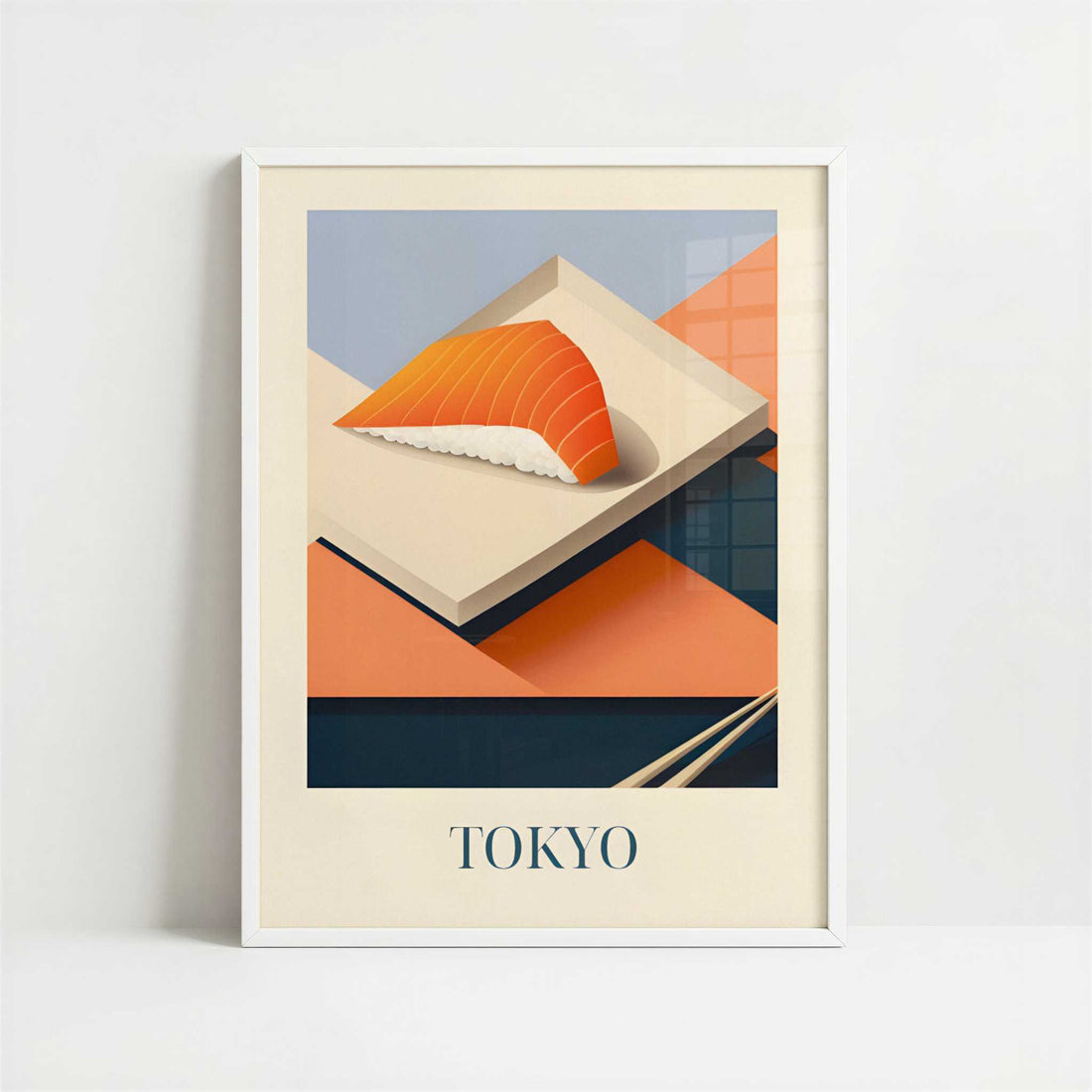 Salmon Nigiri from Tokyo, Japan - Art Print - Art print in white frame