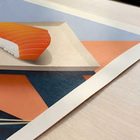 Salmon Nigiri from Tokyo, Japan - Art Print - Close-up detail of the art print