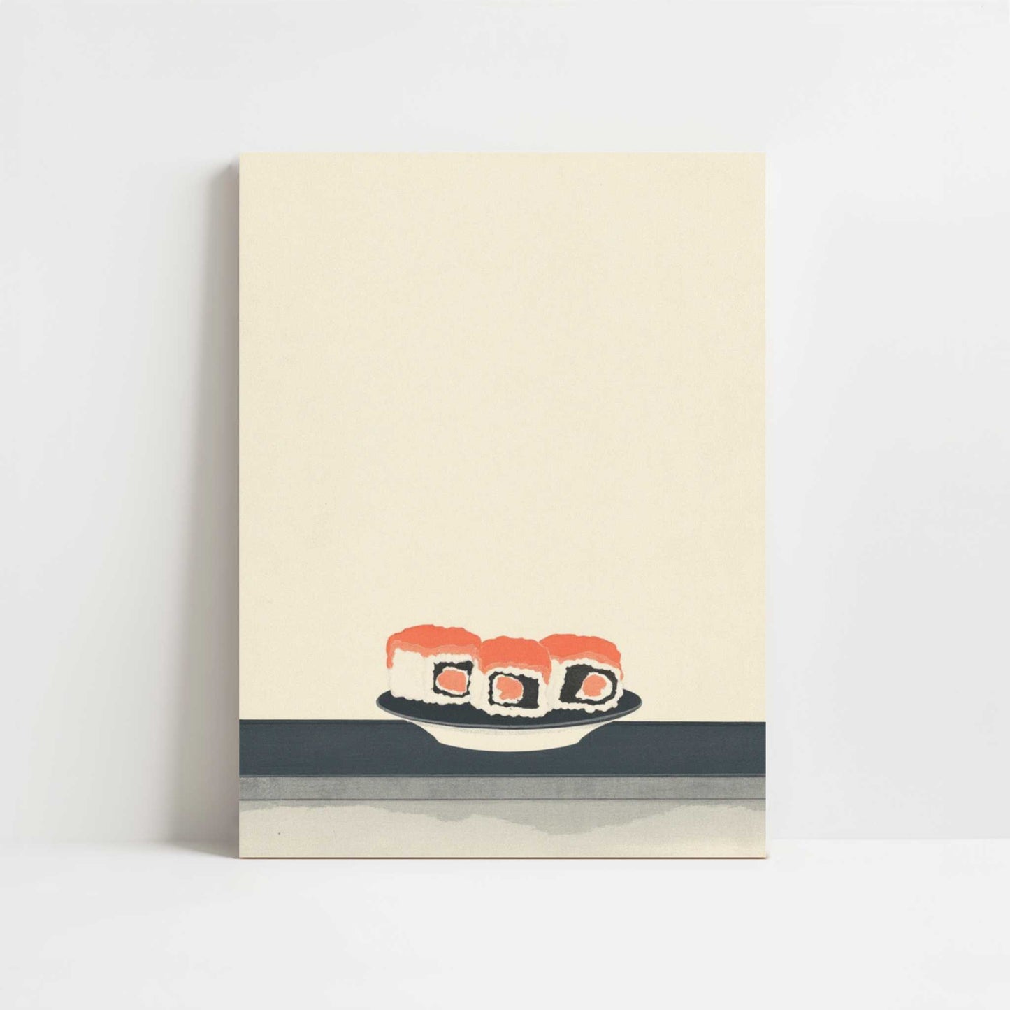 Salmon Passing by at the Sushi Bar - Art Print - Unframed art print