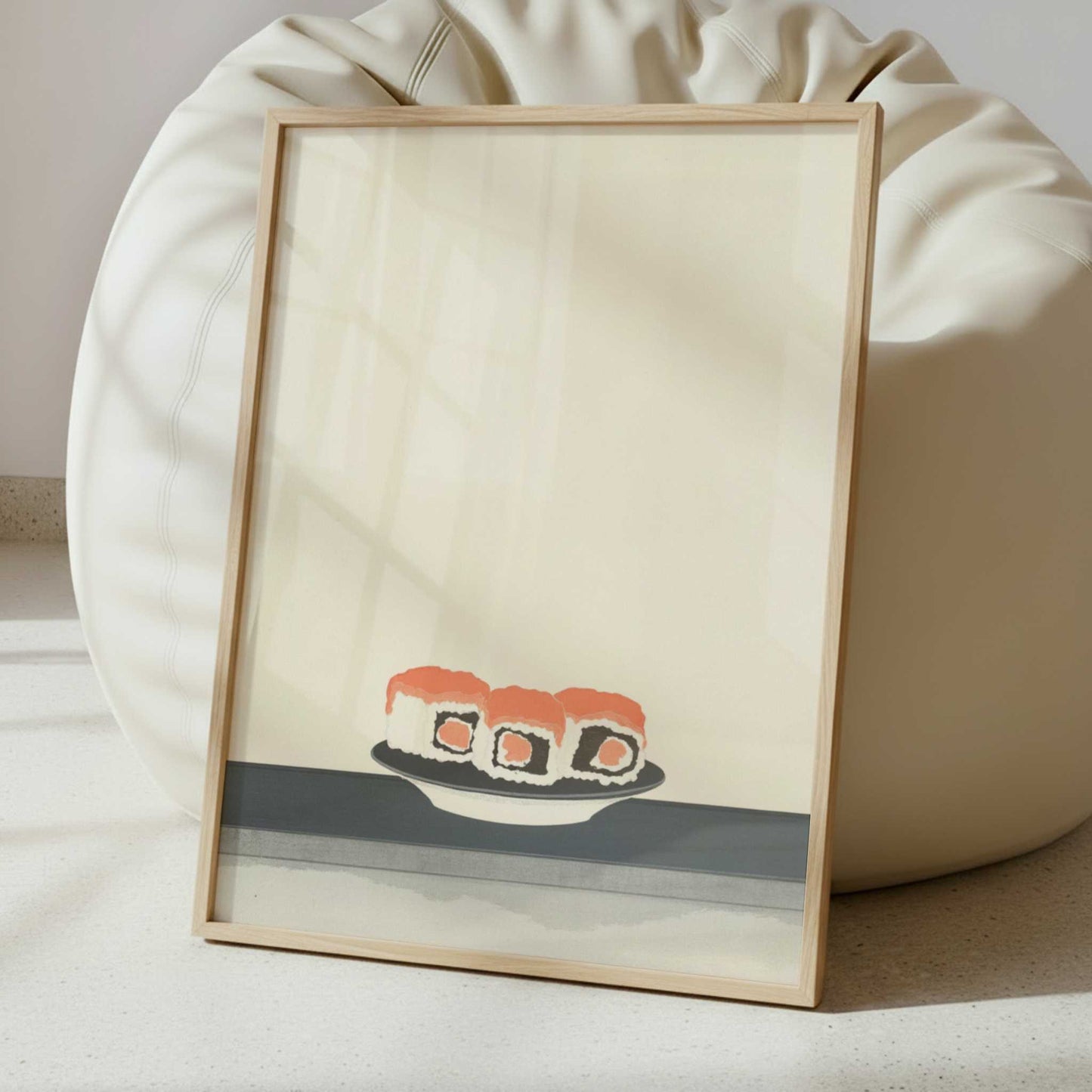 Salmon Passing by at the Sushi Bar - Art Print - Interior inspiration