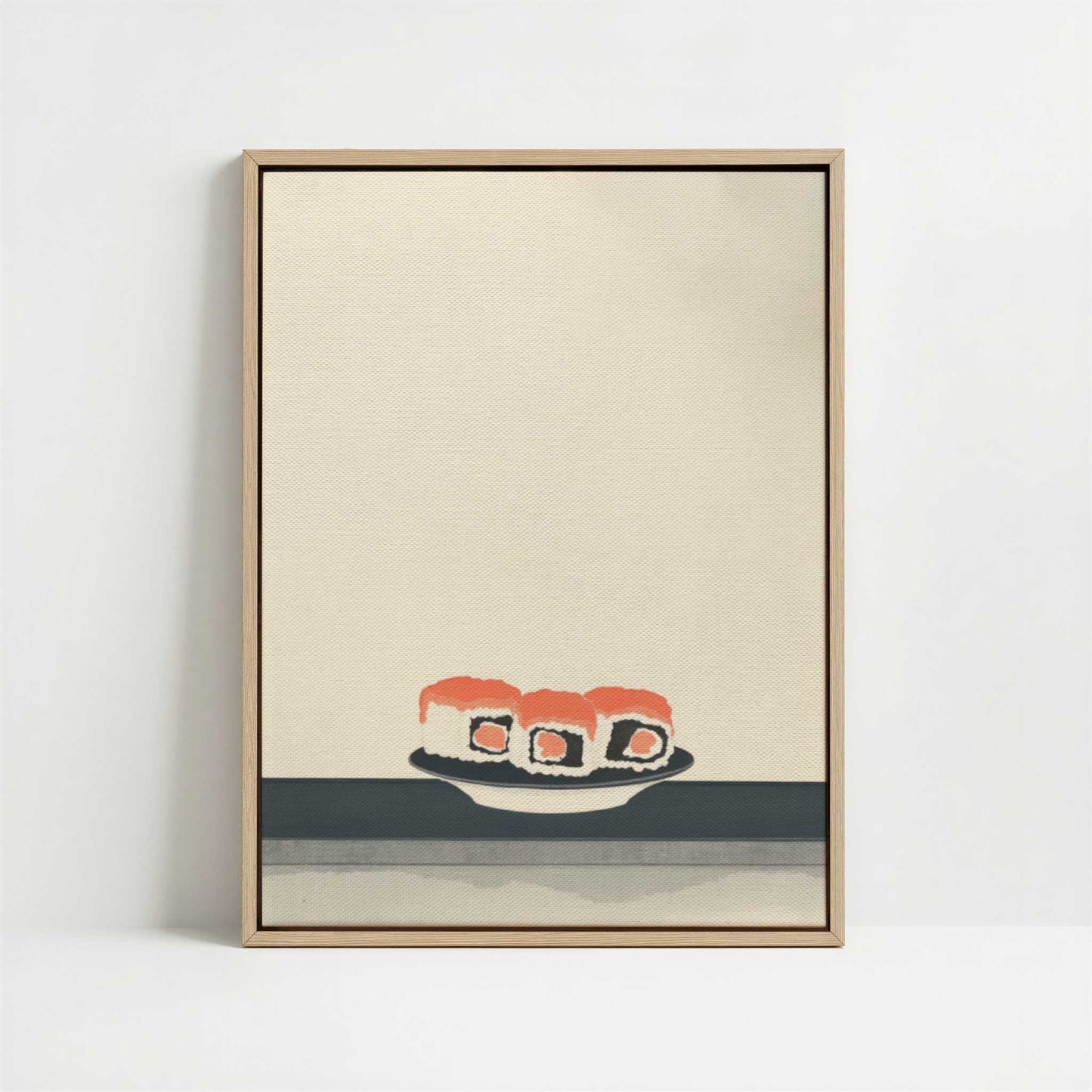 Framed Canvas - Framed canvas in oak color frame