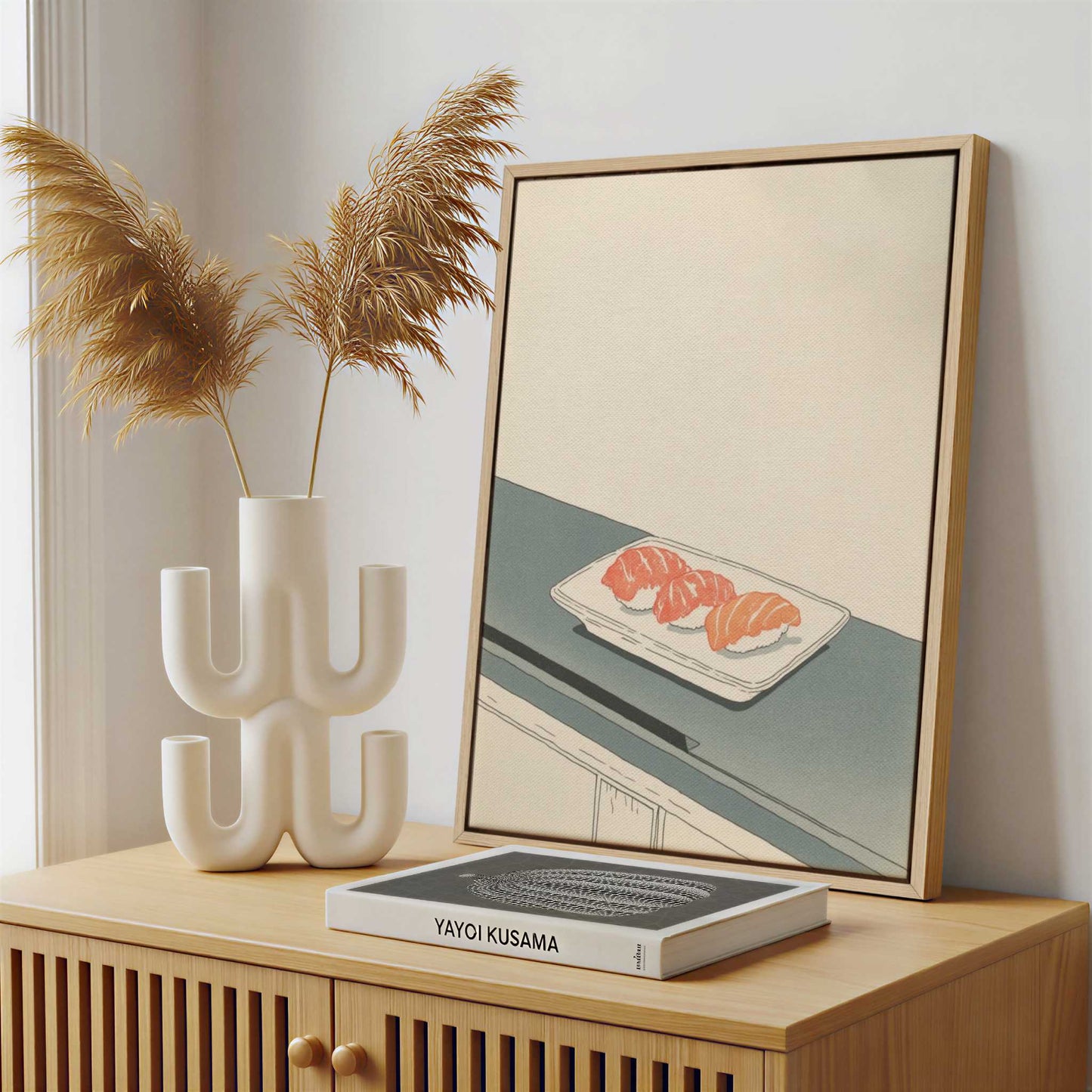 Framed Canvas - Framed canvas in a stylish interior setting