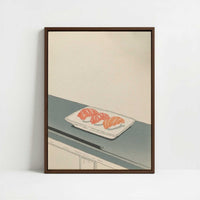 Framed Canvas - Framed canvas in dark wood color frame