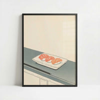 Salmon at Its Simplest - Art Print - Art print in black frame