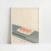 Salmon at Its Simplest - Art Print - Art print in white frame