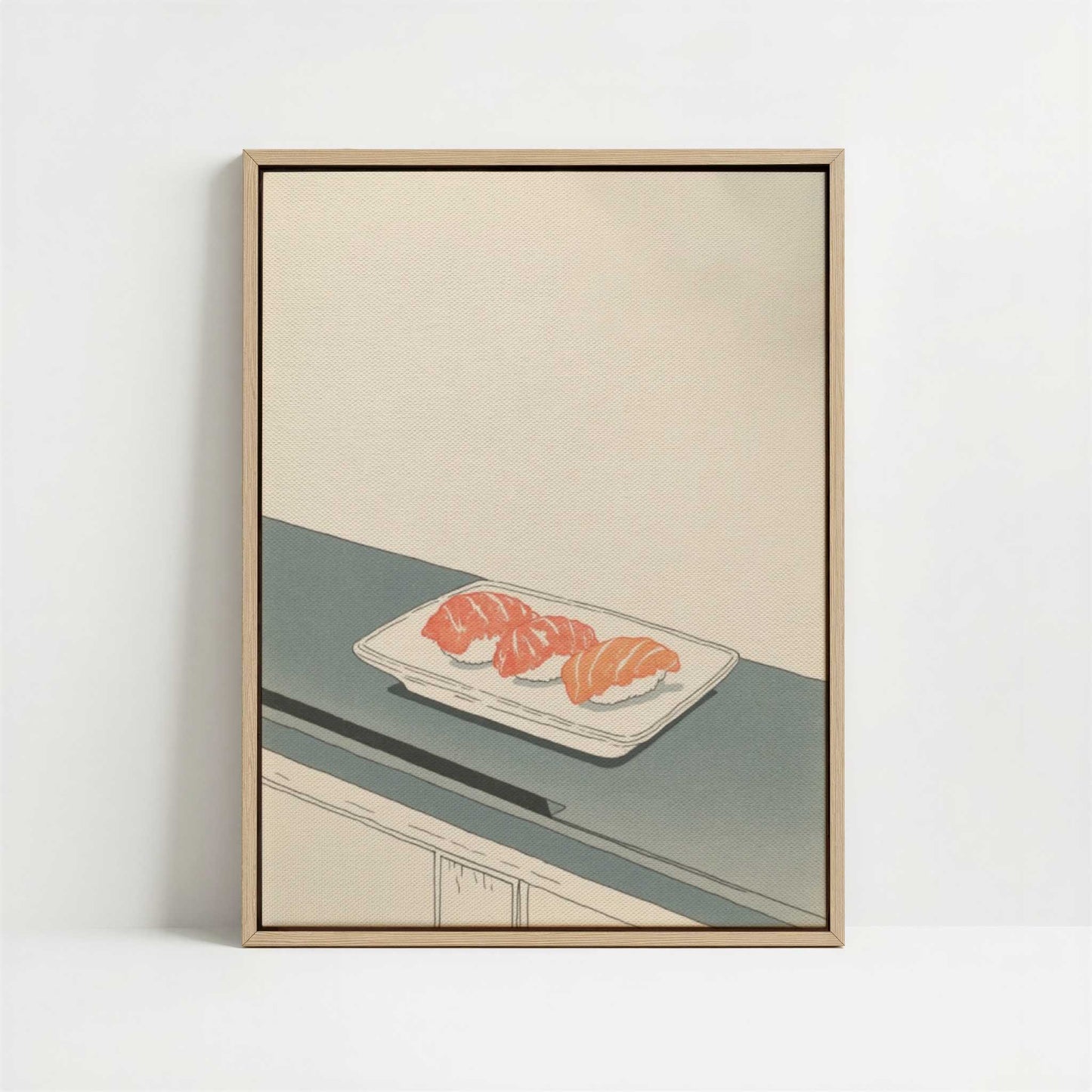 Framed Canvas - Framed canvas in oak color frame