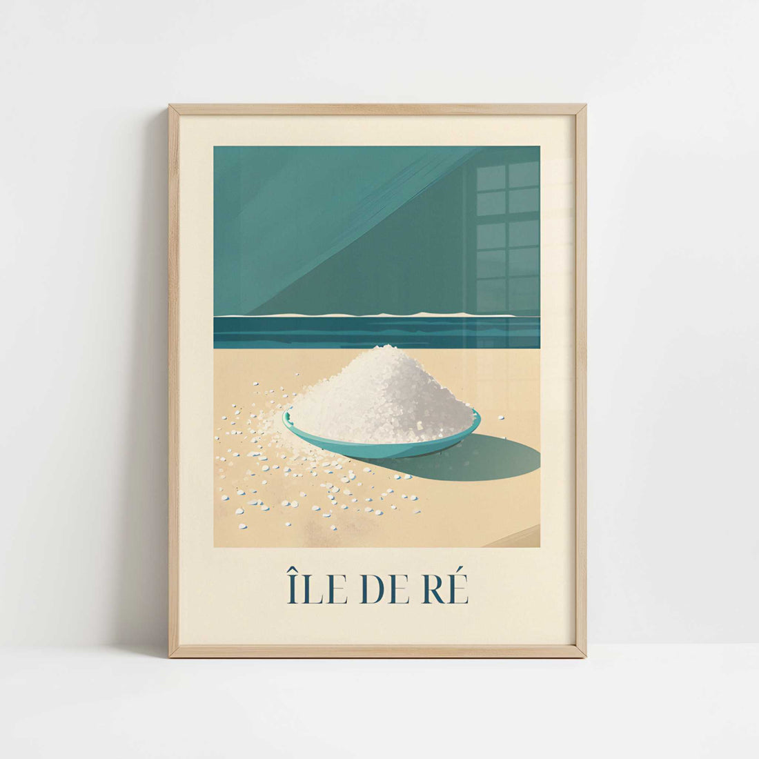 Salt from Île de Ré, France - Art Print - Art print in oak frame
