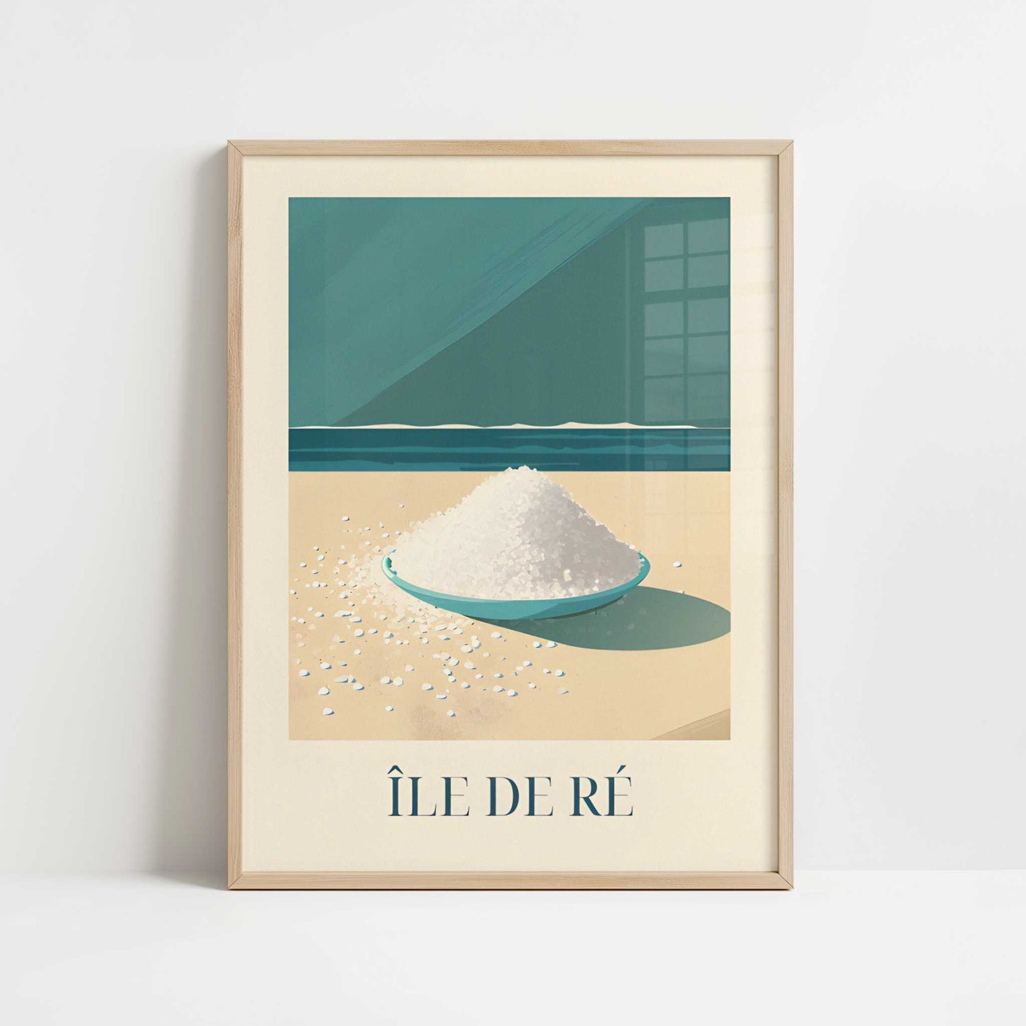 Salt from Île de Ré, France - Art Print - Art print in oak frame