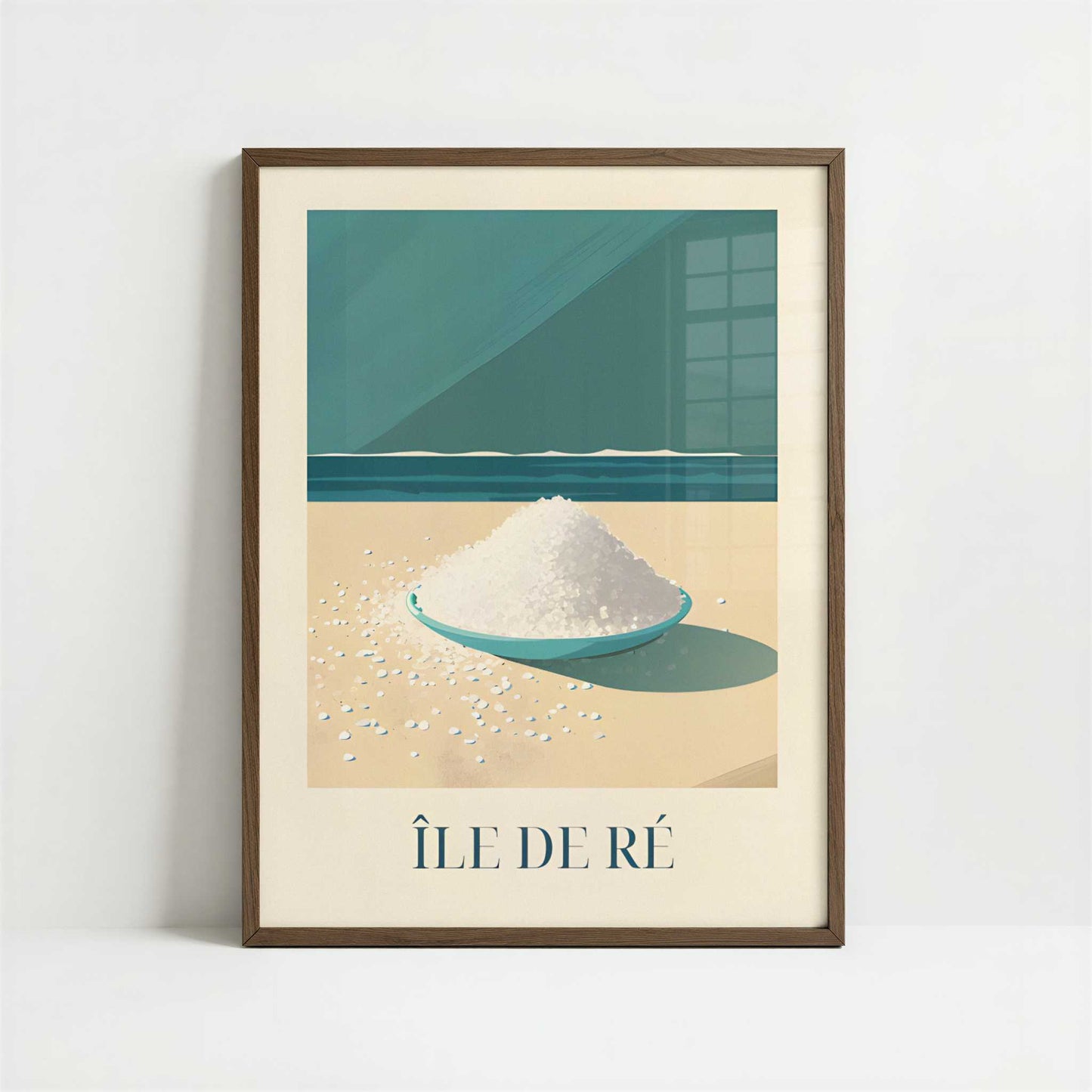 Salt from Île de Ré, France - Art Print - Art print in dark wood frame