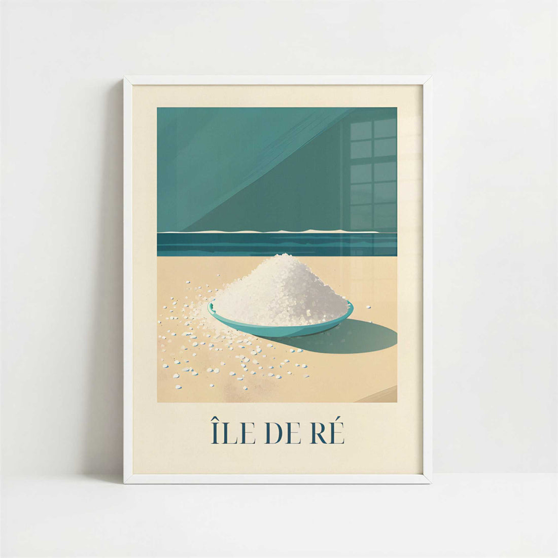 Salt from Île de Ré, France - Art Print - Art print in white frame