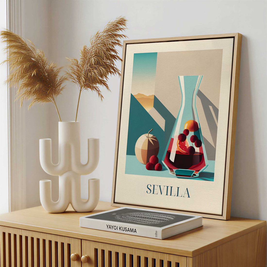 Framed Canvas - Framed canvas in a stylish interior setting