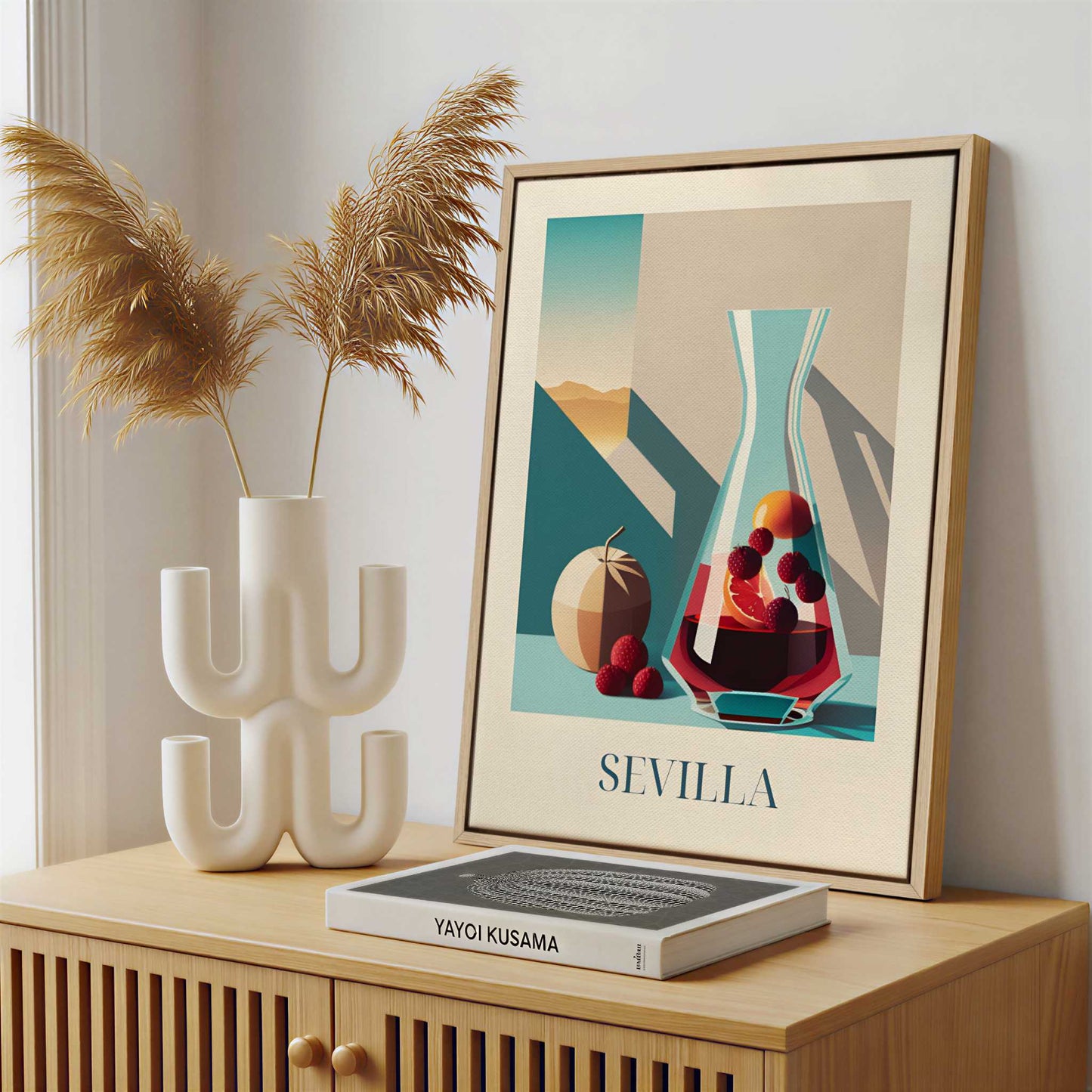 Framed Canvas - Framed canvas in a stylish interior setting