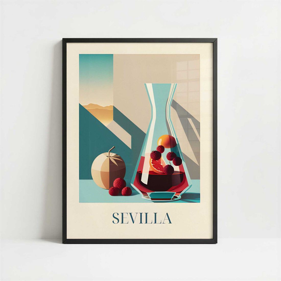 Sangria from Seville, Spain - Art Print - Art print in black frame