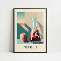 Sangria from Seville, Spain - Art Print - Art print in black frame