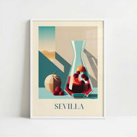 Sangria from Seville, Spain - Art Print - Art print in white frame