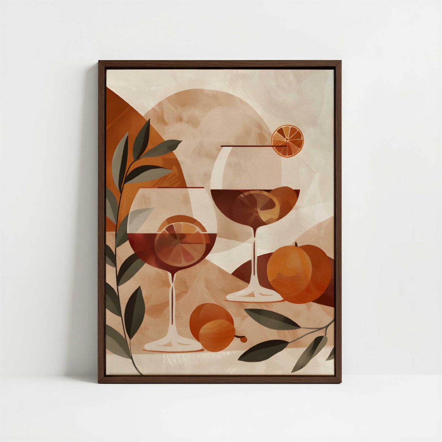 Framed Canvas - Framed canvas in dark wood color frame