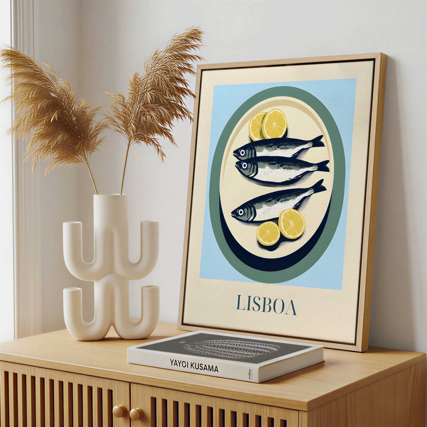 Framed Canvas - Framed canvas in a stylish interior setting