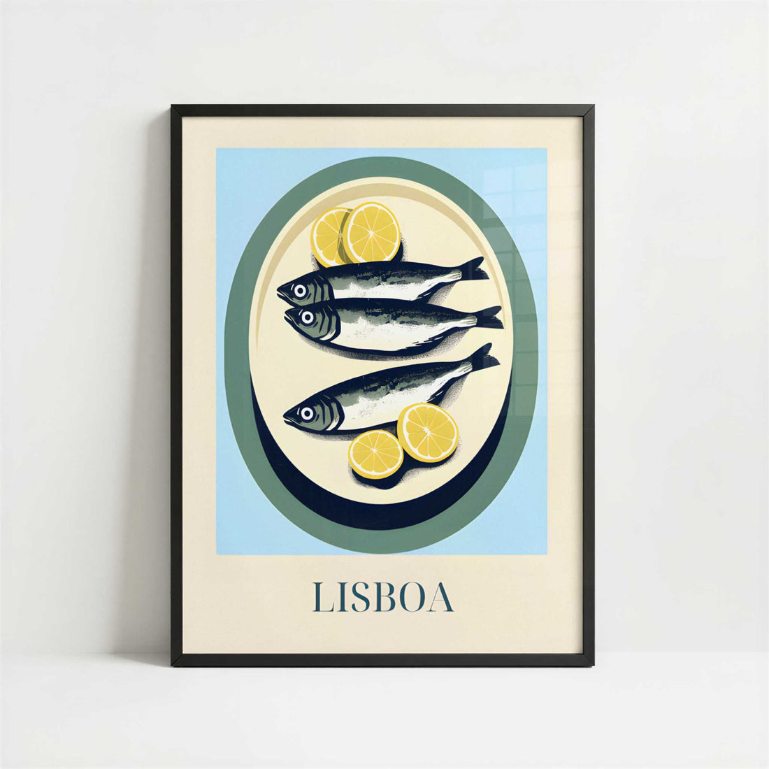 Sardines from Lisbon, Portugal - Art Print - Art print in black frame